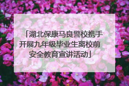 湖北保康马良警校携手开展九年级毕业生离校前安全教育宣讲活动